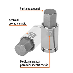 BOX 6 Douille hexagonale 17 mm, entraînement 1/2 po, TRUPER - Product Image 2