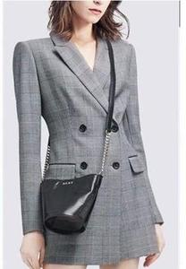 Costume deux pièces personnalisé rétro britannique nouveau treillis mille oiseaux élastique anti-rides grande taille fermeture à simple boutonnage - Product Image 4