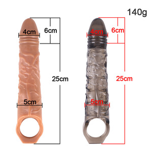 Manchon d'extension pénienne premium pour homme, godemiché, préservatif, grande taille, vibrateur, texturé doux, étanche, masturbateur, écologique, portable - Product Image 3