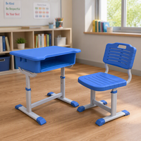 Ensemble de bureau et chaise d'écolier moderne avec structure métallique pour salles de classe des écoles primaires et secondaires