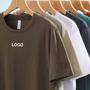เสื้อยืดโอเวอร์ไซส์ผู้ชาย คอโอ แขนสั้น ผ้าถัก ระบายอากาศ ป้องกันรอยยับ สำหรับใส่ลำลอง สกรีนโลโก้ได้ - Product Image 1