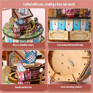 Boîte à musique de château de fête du thé fantastique et amusante, d'inspiration vintage, à assembler soi-même, cadeau fait main pour la décoration de la maison - Product Image 5