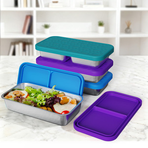 Wholesale BPA-Free Eco-friendly Stainless Steel Food Container Silicone Seal Dishwasher Safe Kids Bento <b>Lunch</b> <b>Box</b> Heatable Lid - Product Image 6
