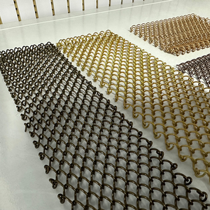 Cortina colgante de malla decorativa en espiral de Metal, cortina de techo tejida para partición de cabina de restaurante de hotel - Product Image 6