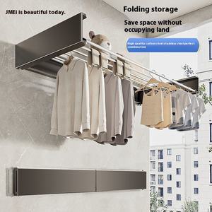 Лидер продаж, Высококачественная Выдвижная сушилка для белья в европейском стиле, оптовая продажа, модная настенная Современная прочная металлическая сушилка - Product Image 3