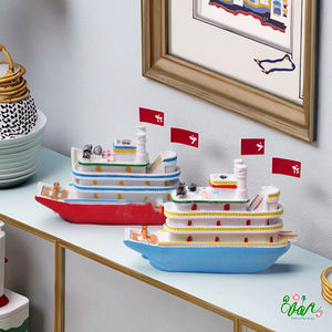 Accessoires d'aquarium de série d'océan de style méditerranéen Table de sable psychologique Navire de croisière en résine pour le transport de Noël - Product Image 5