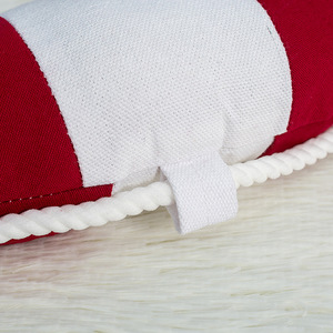 หมอนอิงรูปห่วงชูชีพของหน่วยยามฝั่ง ปลอกผ้าฝ้าย ซักได้ หมอนตกแต่ง สีฟ้า สีแดง - Product Image 3