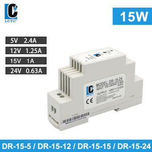 LCTC DIN-Schienen-Netzteil 5V 12V 15V 24V AC zu DC <span class=keywords><strong>DR</strong></span>-Serie 15W Industrielles Schaltnetzteil SMPS 2,4A 1,25A 1A 0,63A - Product Image 2