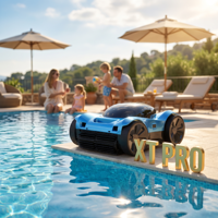 Addotron XT Pro Roboter-Poolreiniger CE-Zertifiziert Wandkletternd Kabelloser Staubsauger für Einbaupools 4 Std. 10400mAh Smart