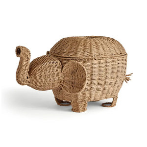 Sweetie Design Functional Natural Handmade Elephant <b>Seagrass</b> <b>Storage</b> <b>Basket</b> with Lid for Kids and Babies by Artex Thien Thanh - Product Image 4