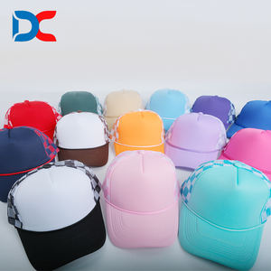 Casquette de baseball brodée de couleur vierge en gros en vrac de haute qualité casquette de baseball maille 5 panneaux mousse de daim casquette de camionneur à carreaux personnalisée avec corde - Product Image 1