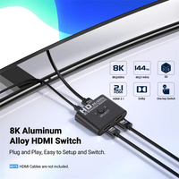 Commutateur HDTV bidirectionnel 4K*2K, séparateur HD 2 ports, boîtier de commutation HDTV 2.0, HDR10 Dolby Vision, câble d'alimentation USB pour PS4 Xbox TV