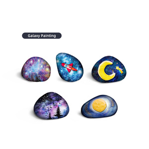 CPC éducatif coloré enfant cadeau écologique sécurité pigment bande roche <span class=keywords><strong>dessin</strong></span> ensemble bricolage artisanat roche peinture kits galaxie - Product Image 2