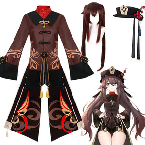 Costume de <span class=keywords><strong>cosplay</strong></span> Genshin Impact Hutao, uniforme, perruque, <span class=keywords><strong>cosplay</strong></span>, jeu d'anime, <span class=keywords><strong>Hu</strong></span> <span class=keywords><strong>Tao</strong></span>, style chinois, costumes d'Halloween pour femmes - Product Image 1