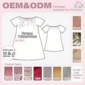 Abiti Coordinati <span class=keywords><strong>Madre</strong></span>-Figlia Personalizzati, Stile Serape Messicano, a Righe Arcobaleno, Maniche Corte, per Bambine - Product Image 2