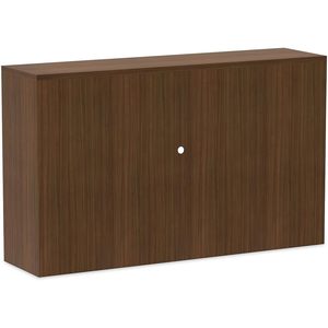 Alera Valencia Series Modern <b>Walnut</b> Hutch with 4 Compartments and Doors 58.88w X 15d X 35.38h Desktop & <b>Drawer</b> Organizer - Product Image 3