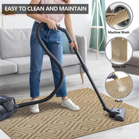 Tapis de porte gris uni en polypropylène tufté, antidérapant, absorbant, lavable, à profil bas, pour attraper la saleté à l'intérieur, pour l'entrée