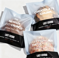 Emballage personnalisé avec logo imprimé pour biscuits individuels, sachet d'emballage pour biscuits individuels, sachet en plastique mat thermoscellable avec fenêtre transparente