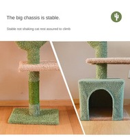 Casa para Gatos Moderna y Ecológica de Lujo con Forma de Cactus, con Poste Rascador y Nido Acogedor para Gatos Grandes, Espaciosa de 4 Niveles para Interiores