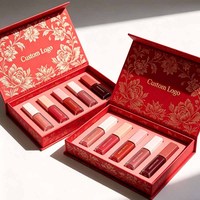 Vente directe d'usine, boîte à rouge à lèvres personnalisable avec logo en relief, doublure en éponge, design rigide, matériaux recyclés, tendance et à la mode