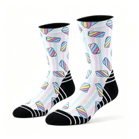 Chaussettes de sport personnalisées avec logo imprimé numériquement, soutien de la voûte plantaire rembourré, chaussettes mi-mollet athlétiques pour la course à pied, le cyclisme, la mode décontractée