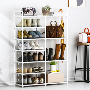 Simple bamboo <b>shoe</b> <b>rack</b> for home use, economical <b>storage</b> <b>rack</b> for doorways, multi-layer dustproof display <b>rack</b>. - Product Image 3