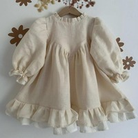 Robe de princesse décontractée style court patchwork anglaise pour fille, collection Printemps Russe 2025