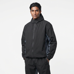 Custom Windbreaker Fashion Outdoor Lightweight Windproof Breathable Cotton <b>Canvas</b> Stand Collar Hooded Running Sportswear <b>Jacket</b> - Product Image 1