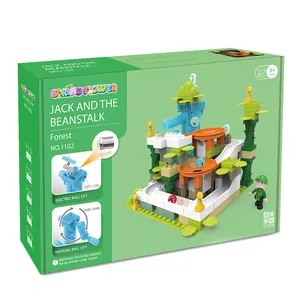 Bloc de construction électrique en plastique Marble Run Jeu de jouets Rolling Ball s Jack et le haricot magique éducatif