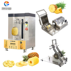 Ensemble de machines de traitement de l'ananas : <span class=keywords><strong>Éplucheur</strong></span>, Coupe-tête et coupe-tronçon, Trancheuse à anneaux et à tranches en éventail, Pack 3-en-1, Direct usine, Économie de coût - Product Image 1