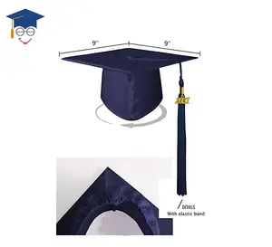 Vestido de graduación mate para adultos y sombrero, túnicas de Coro, opción de más de 12 Colores