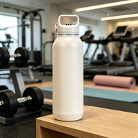 Bouteille d'eau isotherme en acier inoxydable 900 ml avec logo personnalisé, double paroi sous vide, couvercle à paille pour adultes, idéale pour la gym et le sport