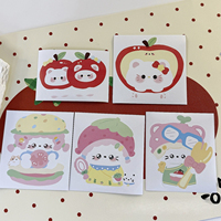 Lot de 5 autocollants décoratifs mignons en forme de chat pomme, finition brillante, écologiques, pour journal, scrapbook, bricolage, assortiment mixte