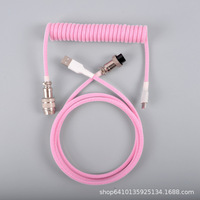 Kabel Keyboard Mekanikal untuk game, kabel pegas Data colokan aviasi kondisi baru dapat dilepas, kabel