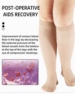 Perban kompresi kelas medis tinggi lutut terapi 20-30mm HG terbuka - Product Image 4