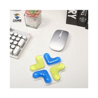 Tapis de Souris Gaming Sanskrit Cartoon Gel Transparent Jaune Bleu pour Ordinateur Portable PC 185x180mm Résistant à l'Eau avec Repose-Poignet