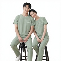 Ensemble de blouses médicales unisexes à col rond et manches courtes en tissu Dobby pour usage dentaire et hospitalier