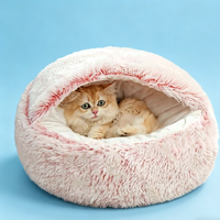 Yue Chong - Vente en gros de lits pour animaux de compagnie professionnels - Lit pour chat semi-fermé en forme de coquille - Chaleur hivernale - Quatre saisons - Personnalisation en peluche