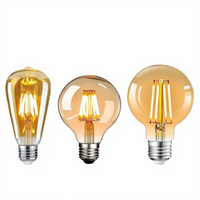 Ampoule LED ST58 E27 à filament droit, température de couleur 2200K, style Edison rétro décoratif, créative, en aluminium, avec variateur d'intensité, pour usage résidentiel