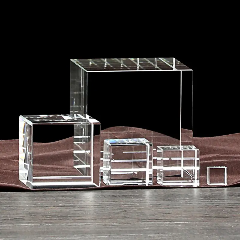 Fabrication de blocs de verre en cristal K9 vierge, Cube pour gravure Laser 3d, Photo en cristal, pièces