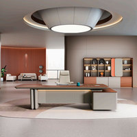 Bureau de direction convertible en bois de luxe Liyu, mobilier commercial moderne, grande table d'ordinateur avec fonctionnalités supérieures