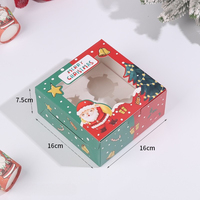 Boîte à cupcakes transparente pour Noël RTS 16*16*7.5cm, boîte d'emballage pour mousse, dessert, tarte aux œufs, pâtisserie, boîte cadeau à emporter