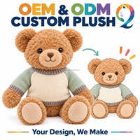 Peluche personnalisée OEM en gros, jouet en peluche sûr en coton de bambou, étiquettes de marque privée, peluches