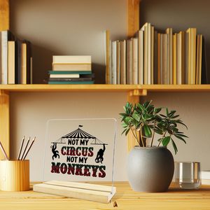 Logotipo de No es <span class=keywords><strong>mi</strong></span> circo, no son mis monos, placa acrílica divertida <span class=keywords><strong>para</strong></span> <span class=keywords><strong>regalo</strong></span>, adecuada <span class=keywords><strong>para</strong></span> escritorio de oficina, médicos - Product Image 4