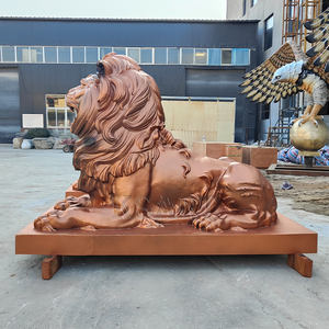 Estatua De León de bronce moderna de gran tamaño, escultura de escalada de León <span class=keywords><strong>HSBC</strong></span> para jardín al aire libre, artesanías de fundición de Metal para tienda bancaria - Product Image 4