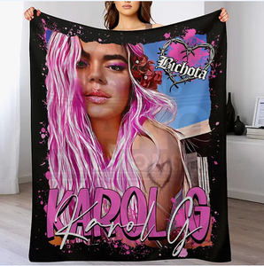 Venta al por mayor Ecológico <span class=keywords><strong>Karol</strong></span> <span class=keywords><strong>G</strong></span> <span class=keywords><strong>Bichota</strong></span> Temporada Franela Fleece Lunch Break Manta Mantas de viaje - Product Image 4