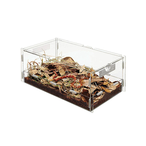 Acryl Schlangen frosch Fütterung sbox Reptilien Haustier Fütterung sbox Kunststoff Reptilien <span class=keywords><strong>Terrarium</strong></span> Vitrine - Product Image 1