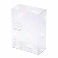 Boîte d'emballage en PET géométrique holographique portable personnalisée avec impression irisée