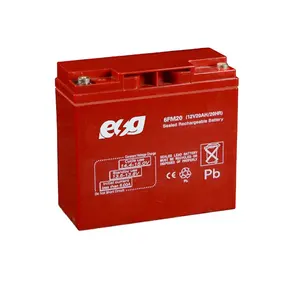 ESG工厂AGM Sla Vrla UPS备份12v20ah深循环6-dzm-20太阳能电池