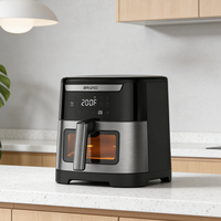 Friteuse à air 6,5 L avec fenêtre de visualisation, prix usine, commande numérique, service OEM, pour usage domestique, camping-car, extérieur et hôtelier